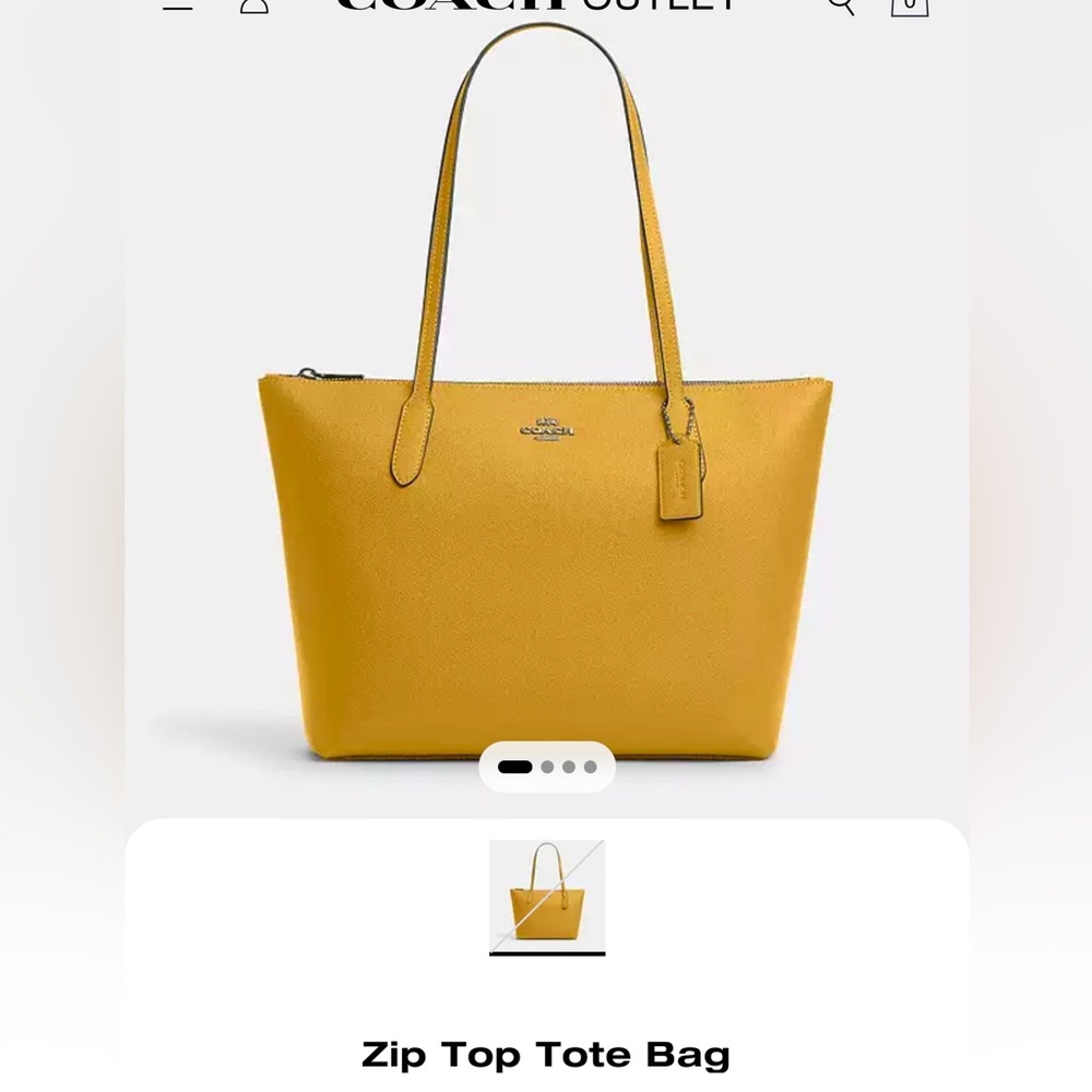 Coach Zip Top Tote Bag - Picture 2 of 16